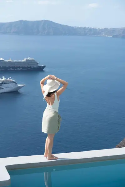 Fashion photoshoot in Santorini by Kostas F