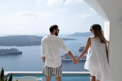 Engagement photoshoot in Santorini by Kostas F