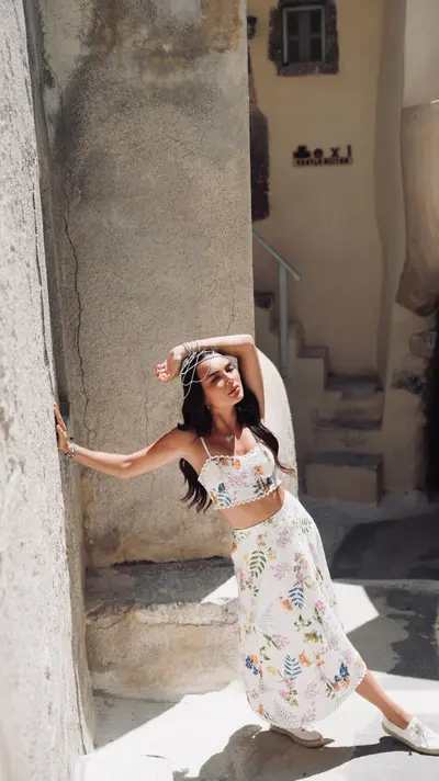 Solo Portrait photoshoot on Santorini by Marianna T