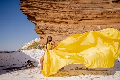 Solo Portrait photoshoot on Santorini by Marianna T