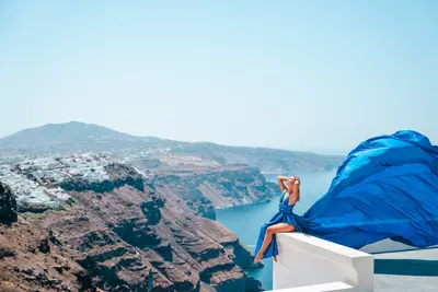 Solo Portrait photoshoot on Santorini by Marianna T