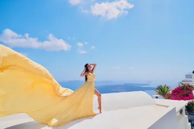Solo Portrait photoshoot on Santorini by Marianna T