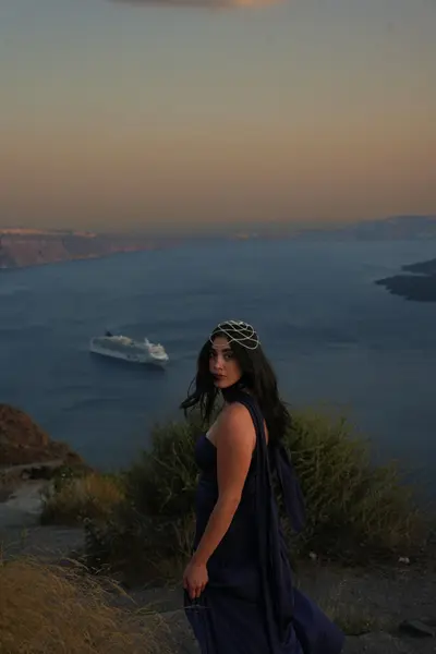 Fashion photoshoot on Santorini by Marianna T